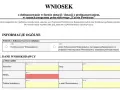 Formularz wniosku o dofinansowanie, sekcja "Dane Wnioskodawcy" zawiera pola na nazwisko, PESEL i dane kontaktowe.