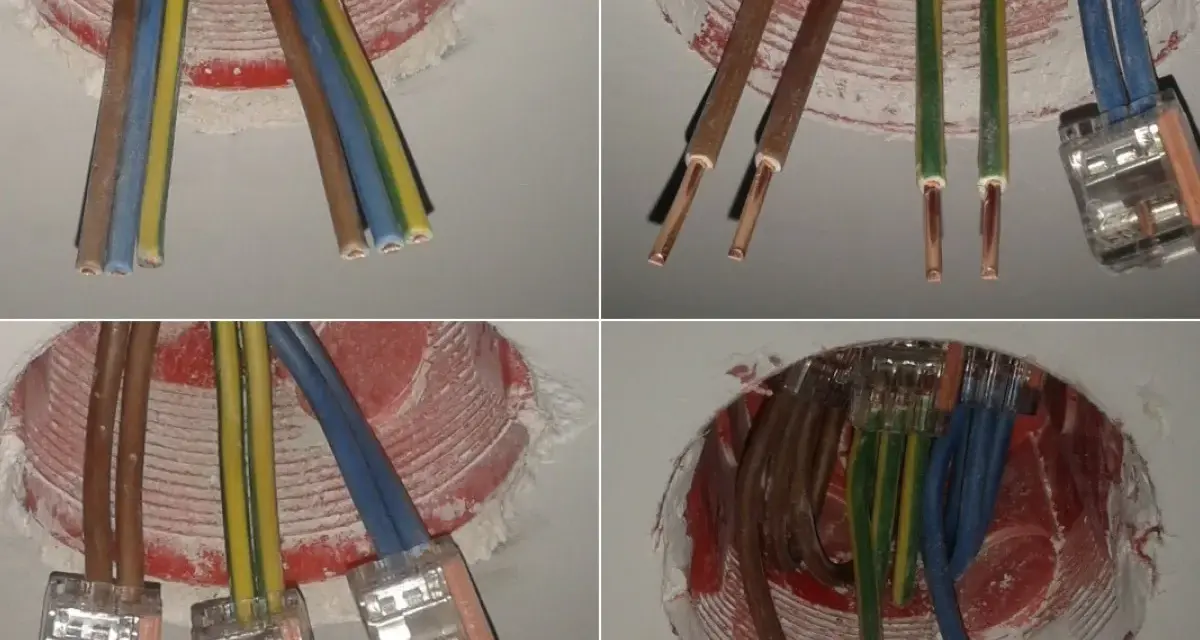 Instalacja elektryczna: jak podłączyć gniazdko w starej instalacji. Widać przygotowane przewody w puszce instalacyjnej.