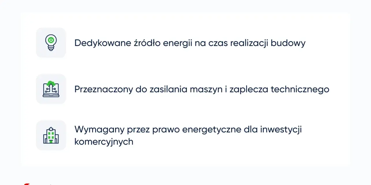Prąd budowlany to dedykowane źródło energii na czas budowy, zasilające maszyny i zaplecze techniczne. Jest wymagany przez prawo.