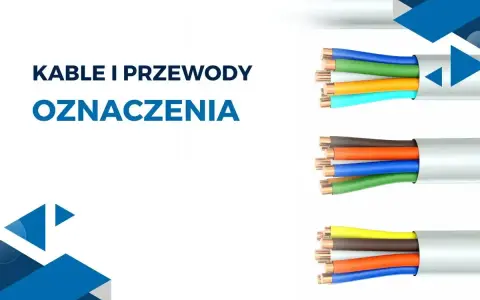 Kolory przewodów w kablach: niebieski, zielony, pomarańczowy, turkusowy, brązowy, szary, żółty.