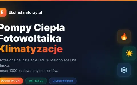Pompy ciepła, fotowoltaika, klimatyzacje. Profesjonalne instalacje OZE. Program Czyste Powietrze 2025 wspiera ekologiczne rozwiązania.