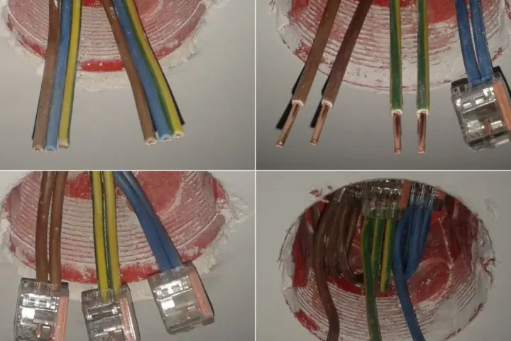 Instalacja elektryczna: jak podłączyć gniazdko w starej instalacji. Widać przygotowane przewody w puszce instalacyjnej.