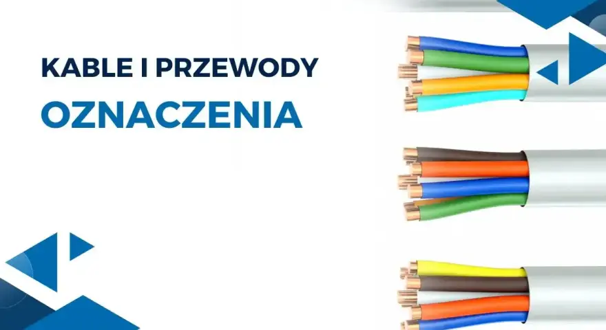 Kolory przewodów w kablach: niebieski, zielony, pomarańczowy, turkusowy, brązowy, szary, żółty.