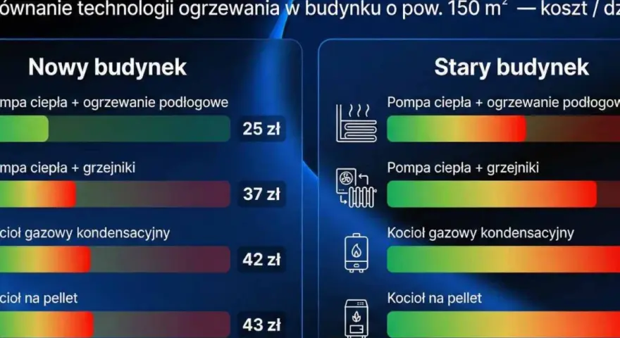 Porównanie kosztów ogrzewania domu 150 m² zimą. Sprawdź, czym ogrzewać dom: pompa ciepła czy kocioł gazowy/na pellet.